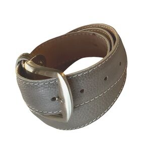 L.E.N. Men’s Gray Belt Genuine French Calf Leather Handcrafted in the USA 38